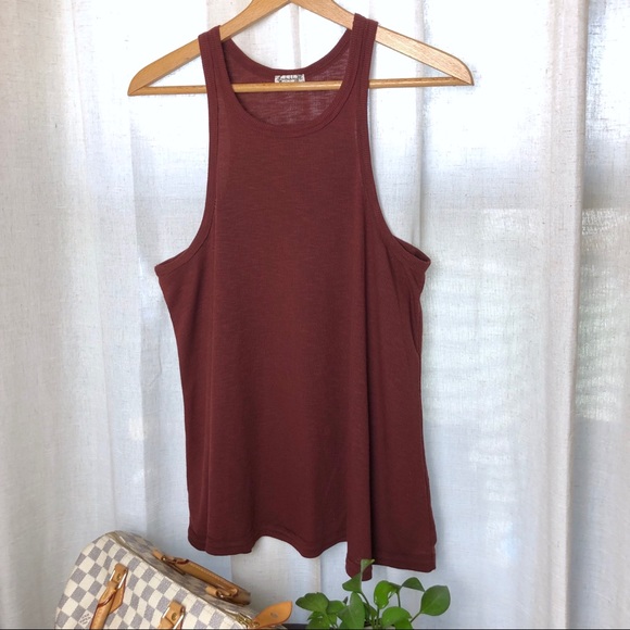⭕️Sold⭕️Free People High-Neck Ribbed Tank Top - Picture 1 of 2